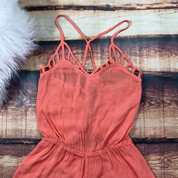 RELISTED Pink Strappy Swim Cover Up Romper - Picture 5 of 11